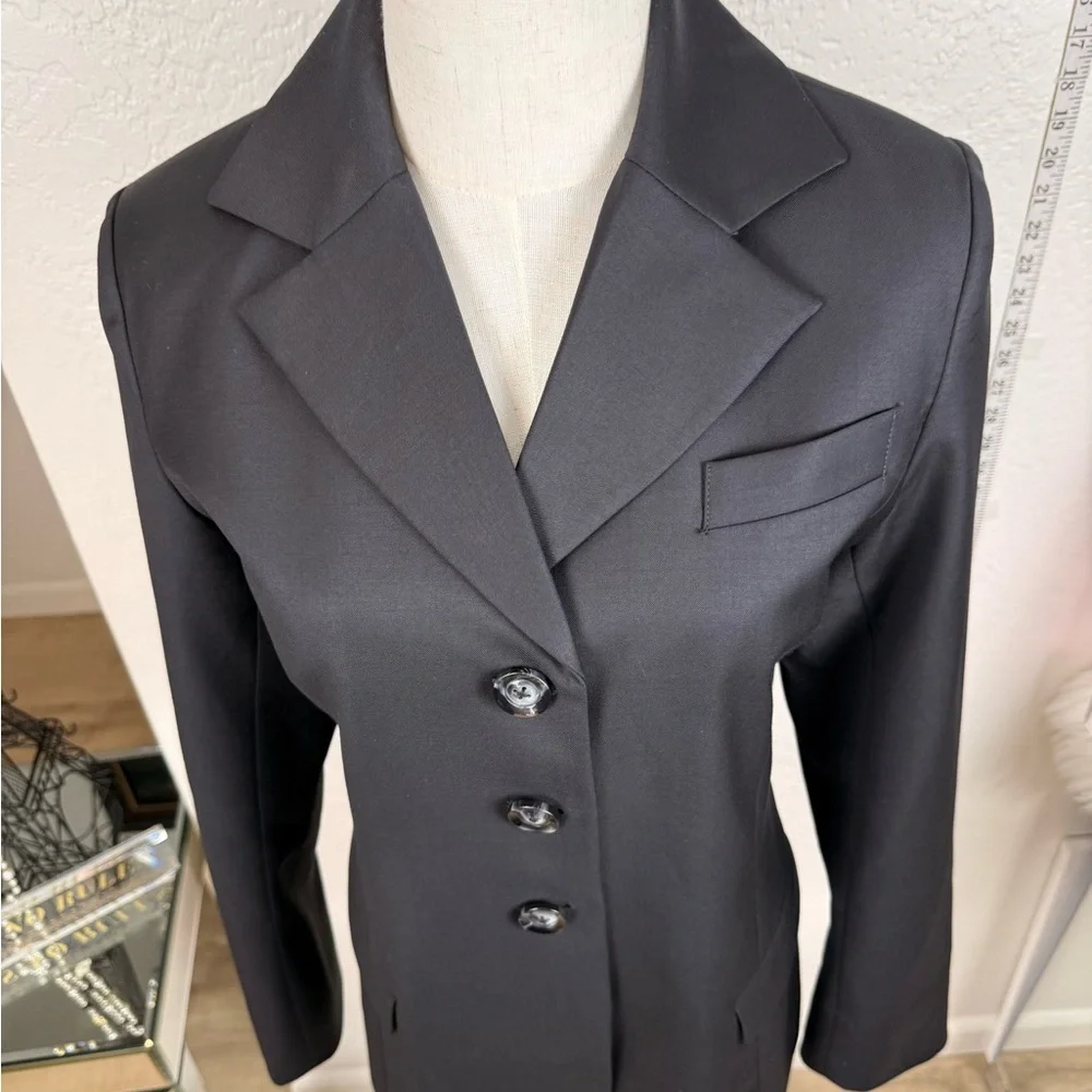 NWOT:Anna Quan Black Sofia 100% Wool Blazer Sz AU 10/‎ US6